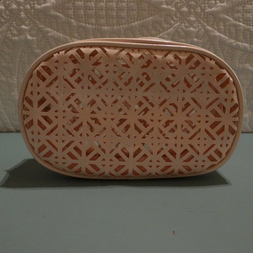 Tory Burch Blush Pink Patent Cosmetic Makeup Bag